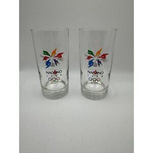 2 Vintage 1998 Nagano Japan Winter Olympics Canada 12 oz Tumbler Glasses